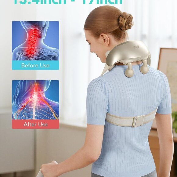 SKG Shiatsu Neck Shoulder Massager with Heat Pain Relief Deep Tissue H7 Ultra - Picture 7 of 9